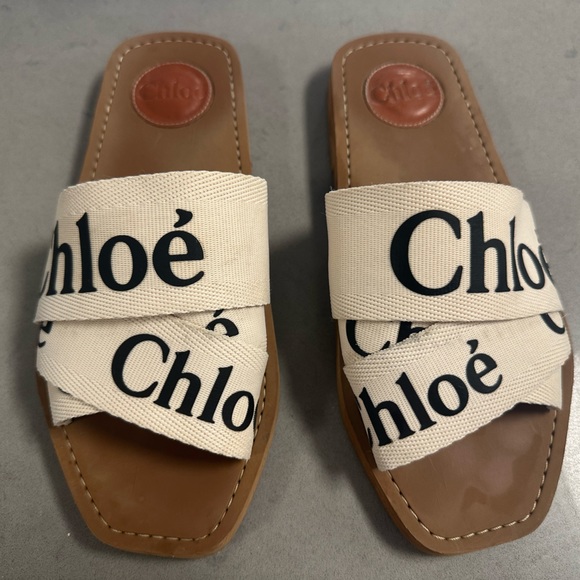 Chloe Cream and Black Sandals - Picture 3 of 6